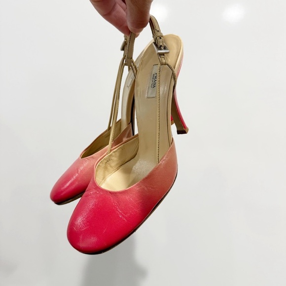 Prada Vintage Ombré Pink Slingback Pump Heels - Picture 12 of 16